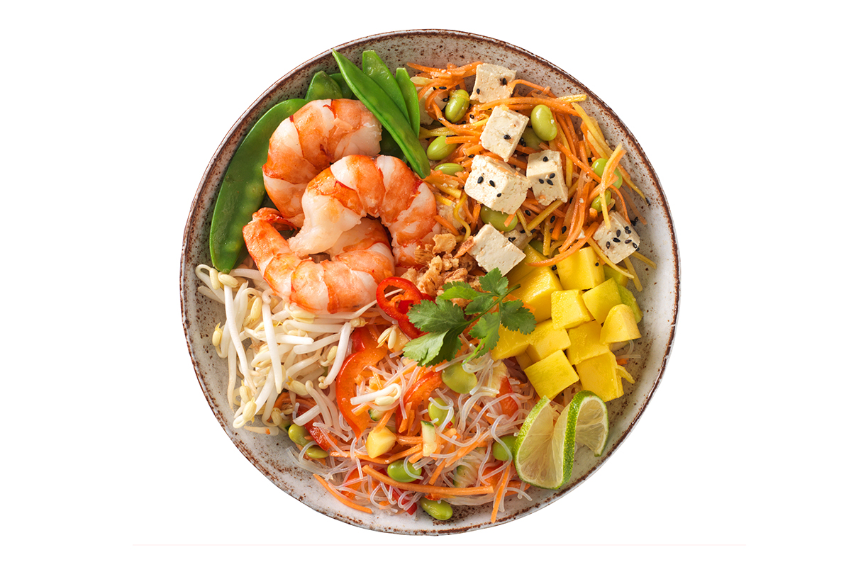 Asian Bowl with prawns and tofu